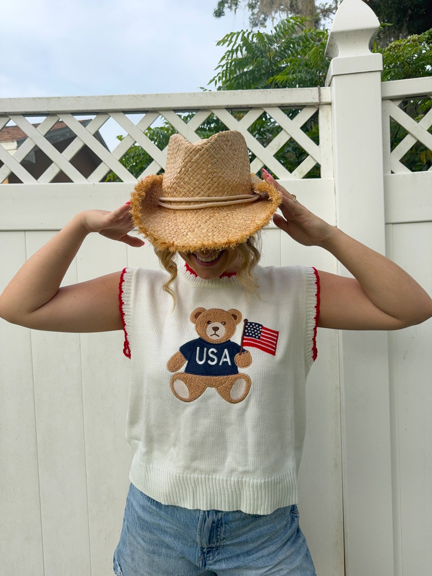Americana Teddy Knit Vest