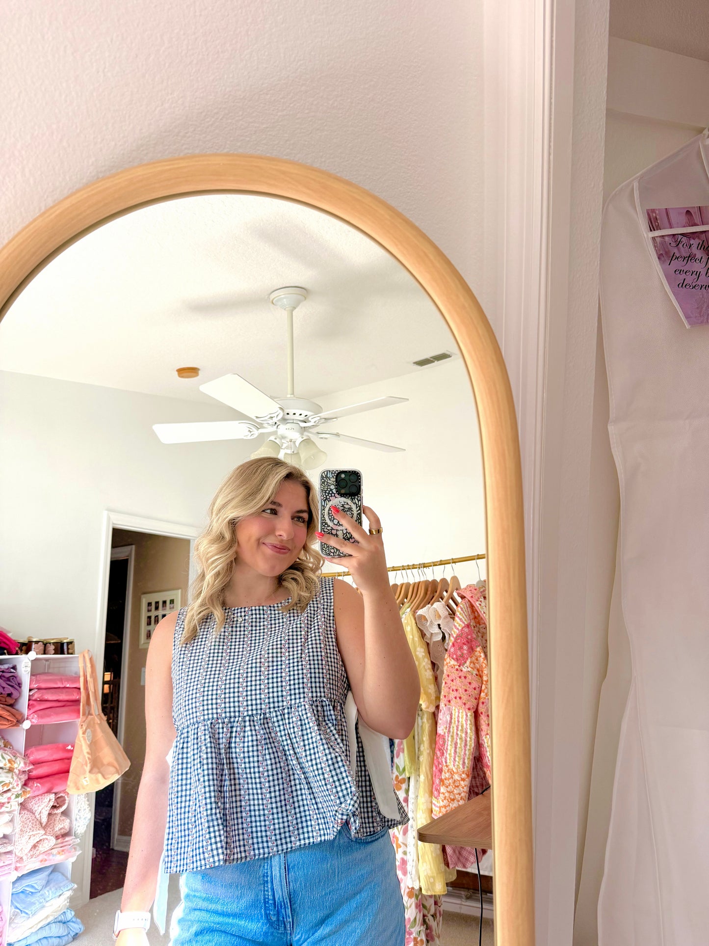 Gingham Bow Top