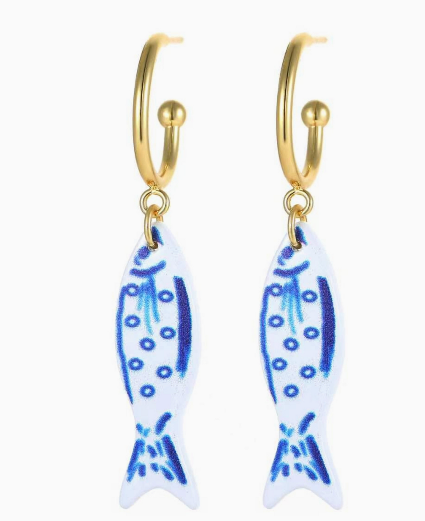 Harbor Blue Fish Dangle Earrings