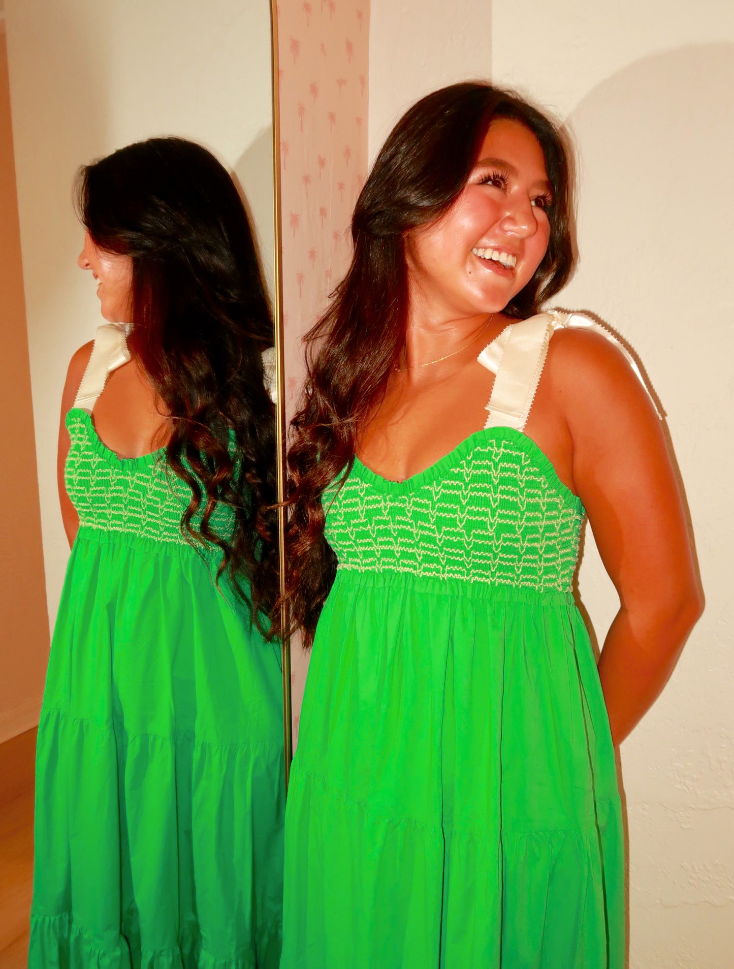 Kelly Green Bow Dress