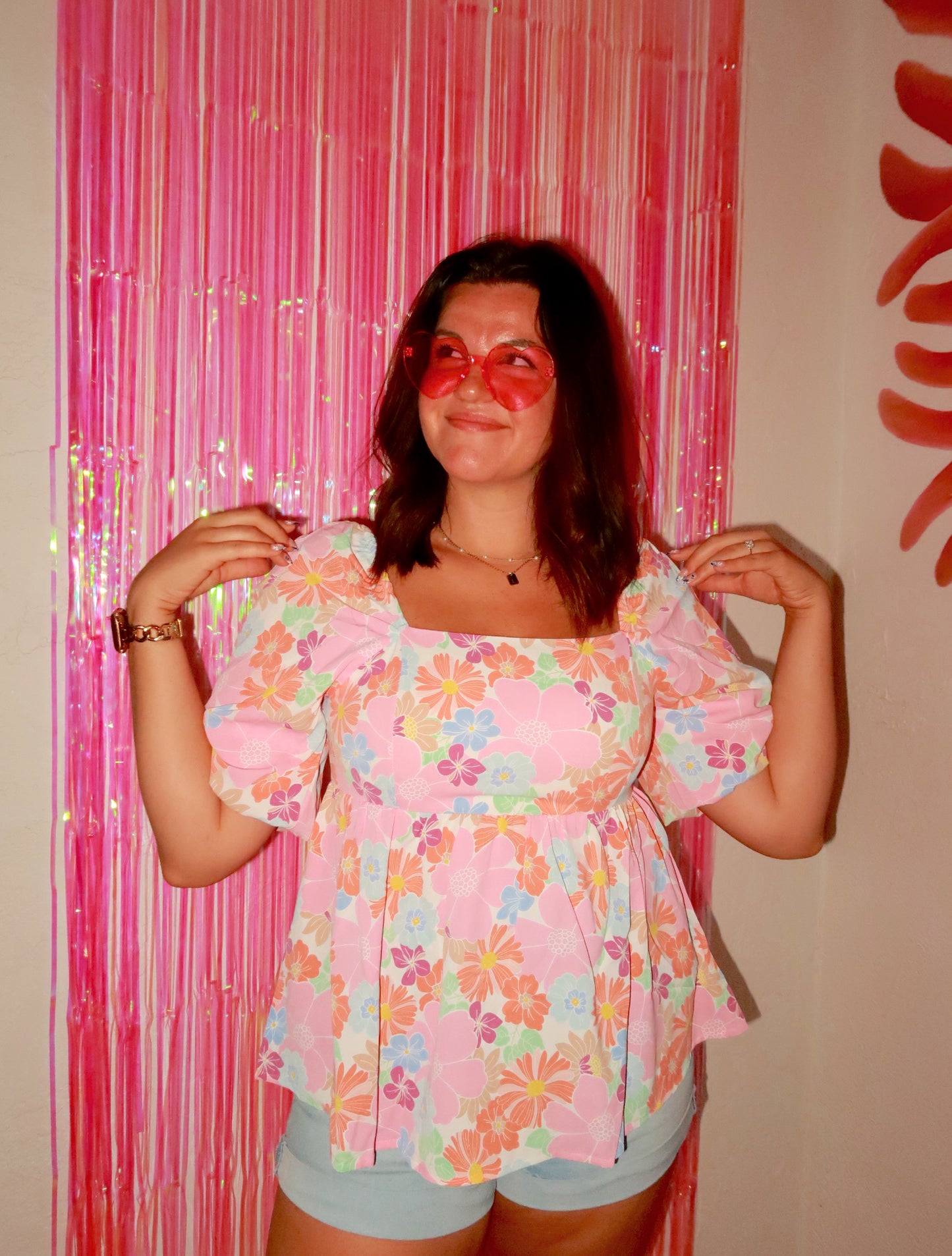 Poppy Puff Sleeve Top