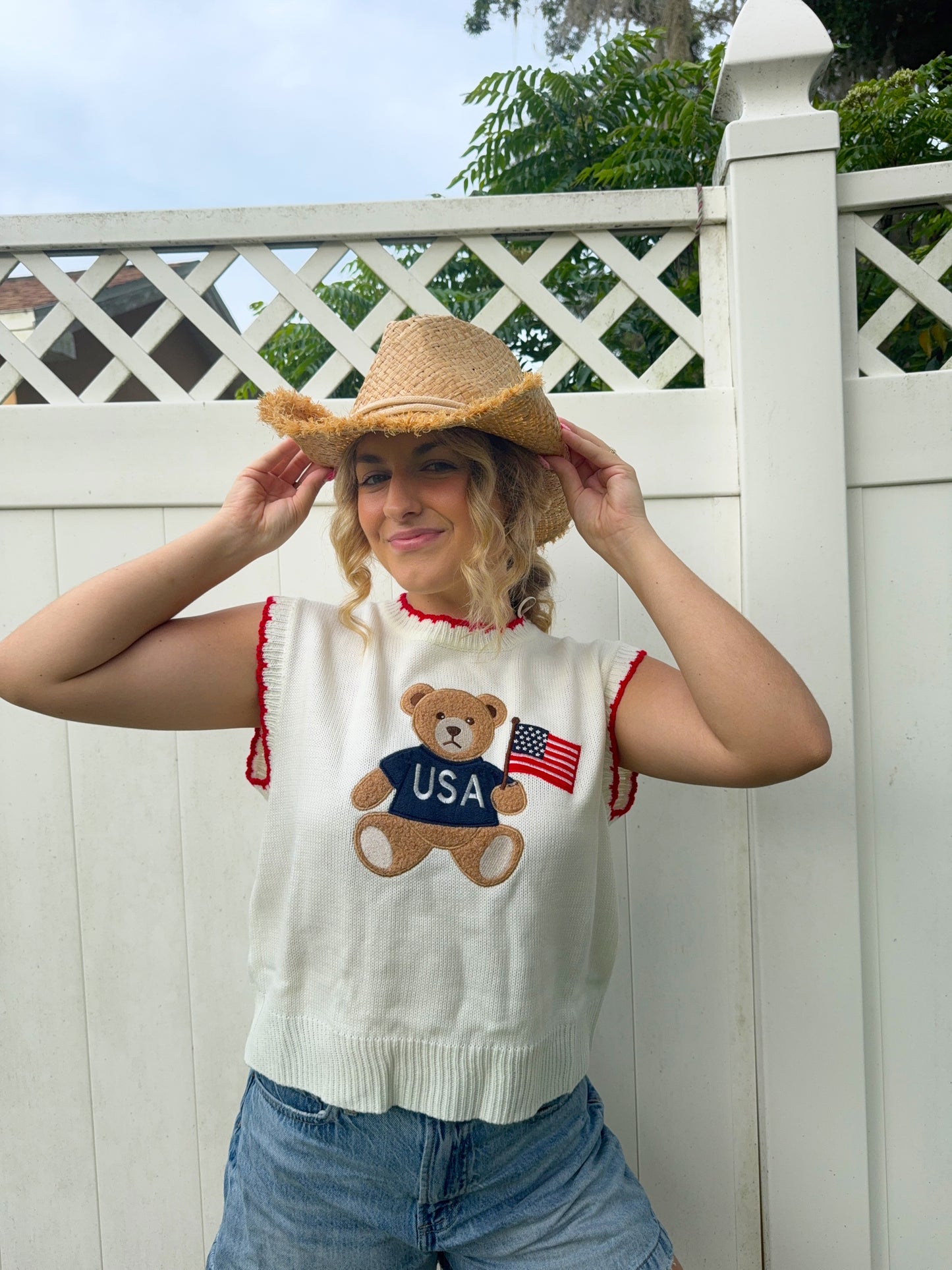 Americana Teddy Knit Vest