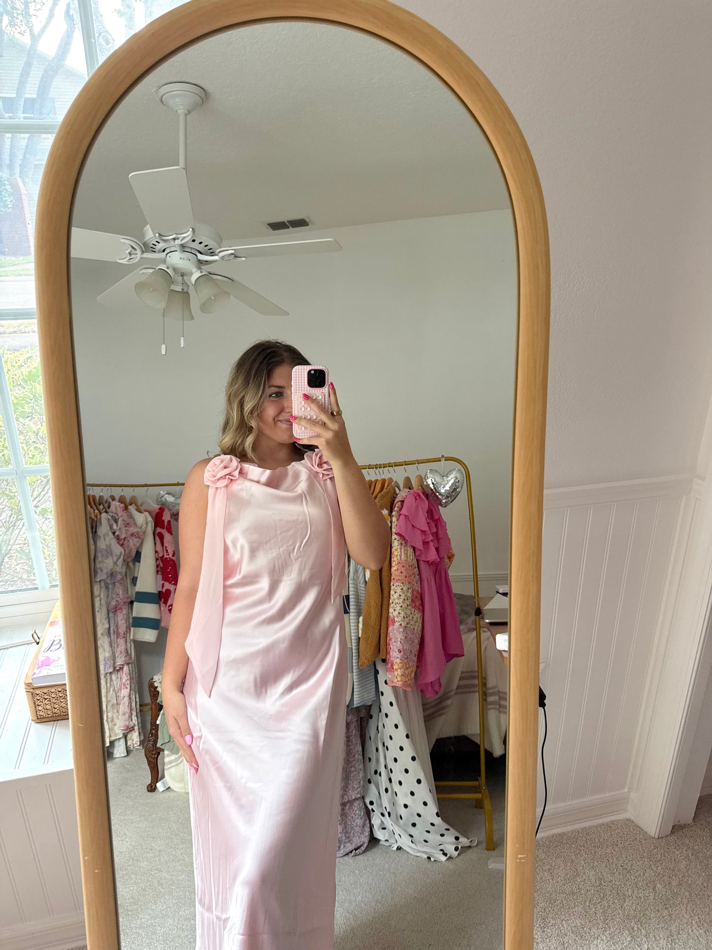 Rose Satin Maxi