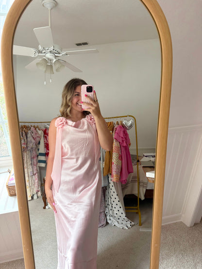 Rose Satin Maxi