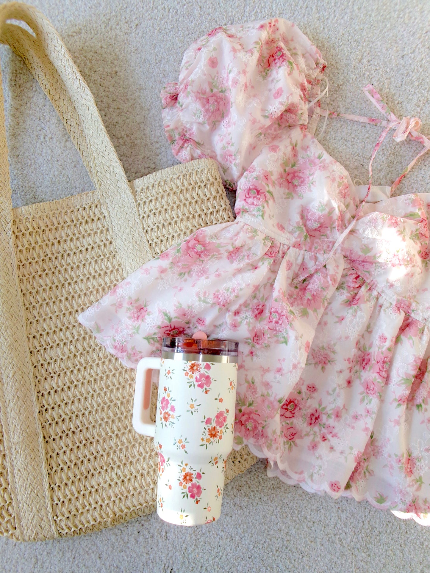 Eyelet Floral Babydoll Top