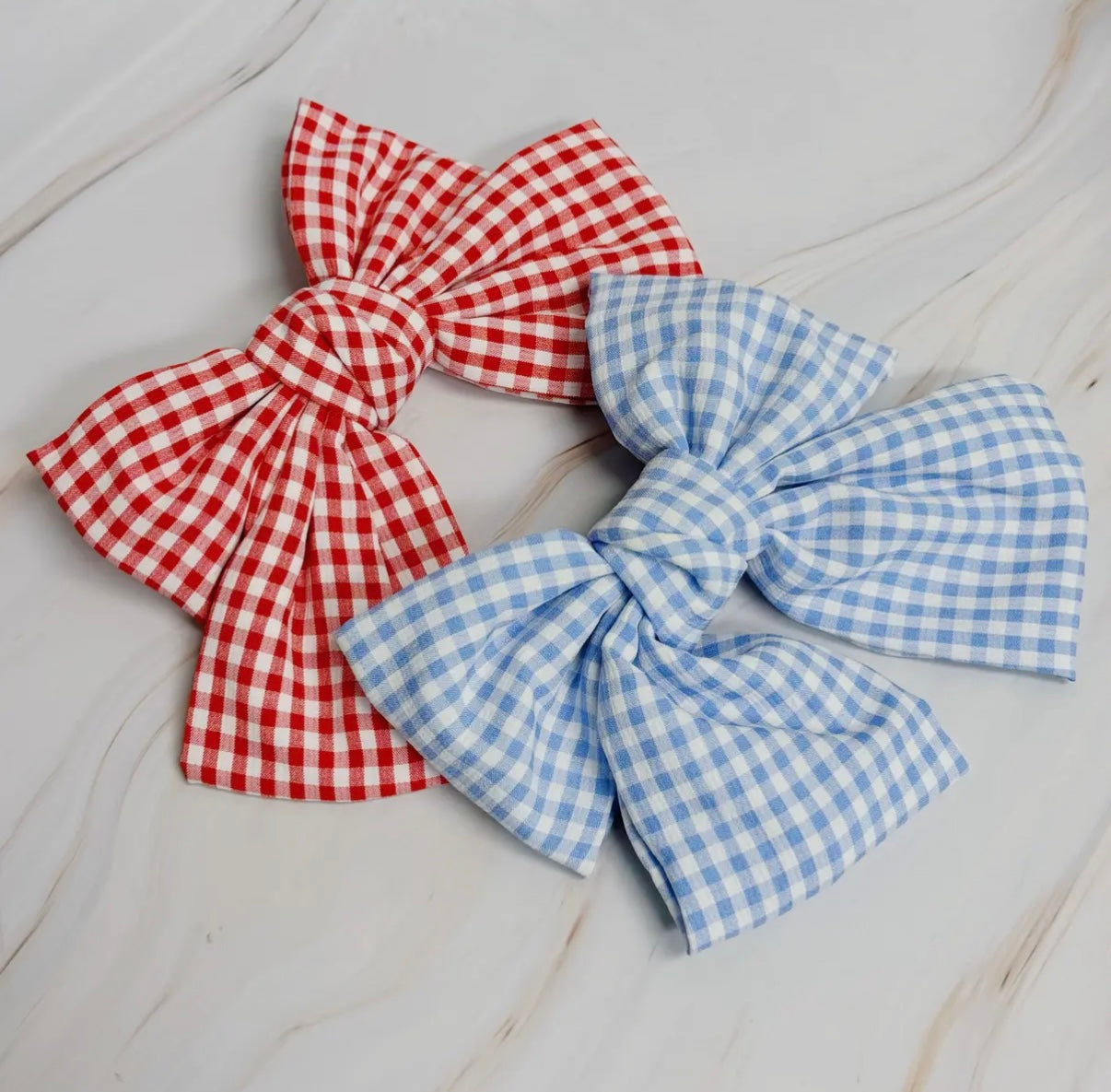 Blue Gingham Bow