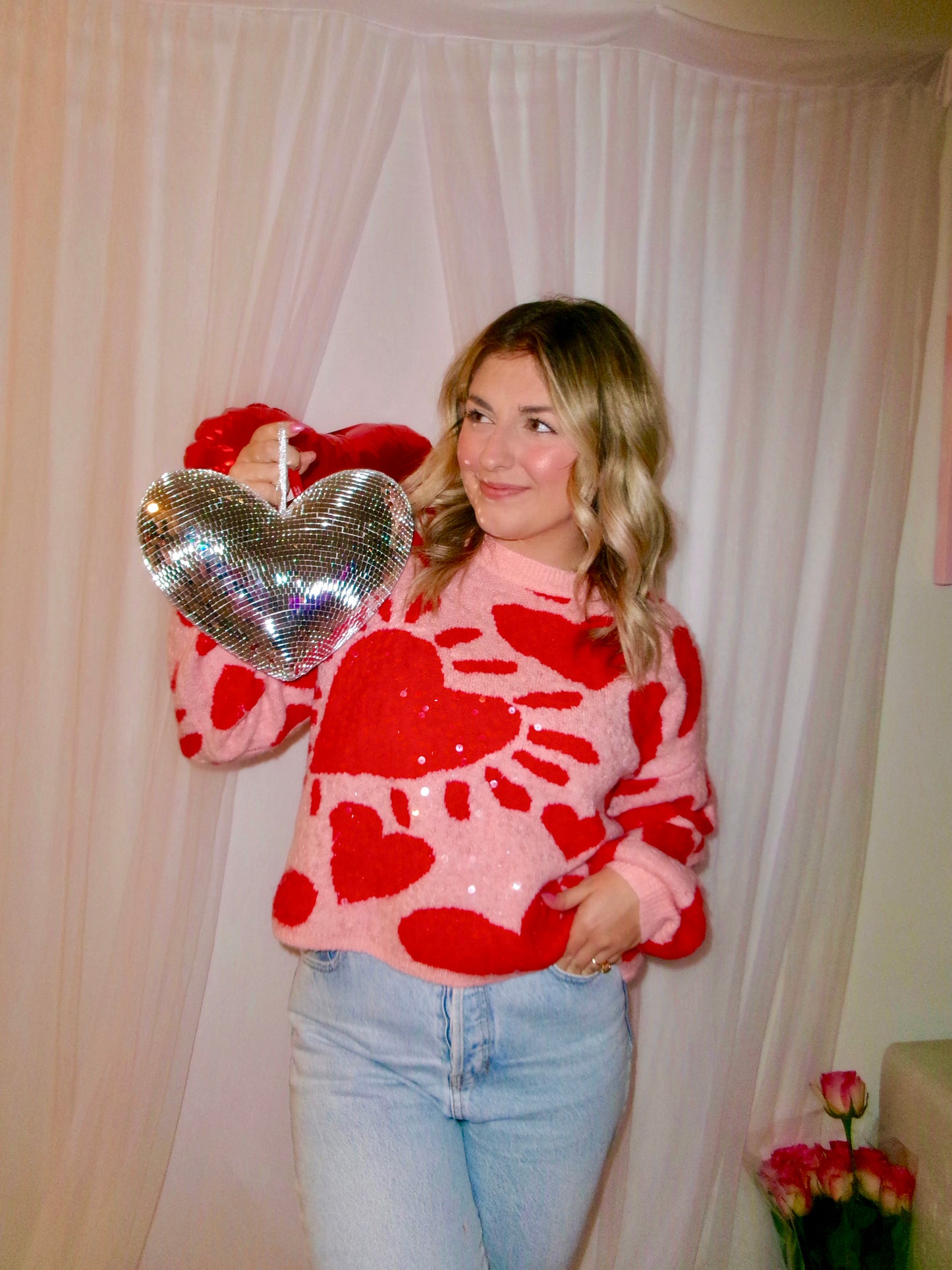 Sparkle In Red Sweater