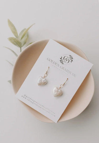 Valentine Heart Pearl Earrings