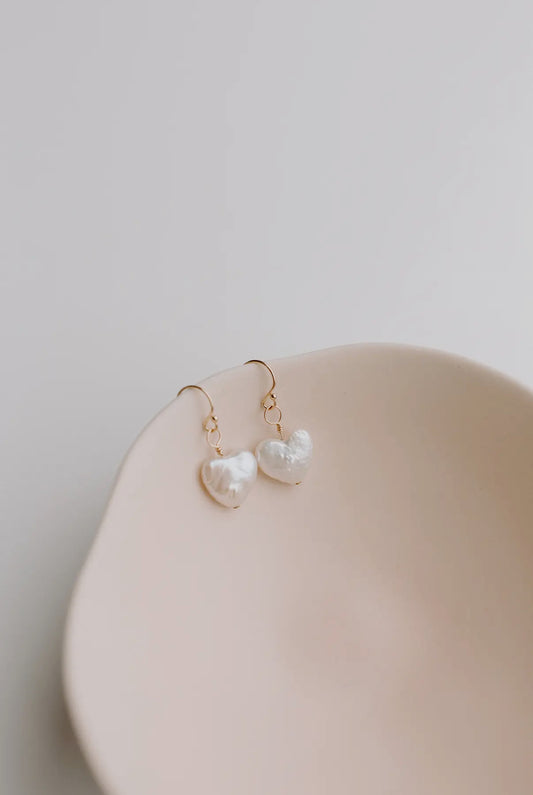 Valentine Heart Pearl Earrings