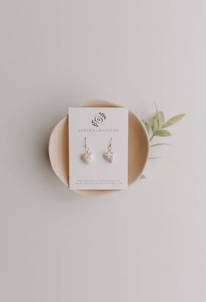 Valentine Heart Pearl Earrings