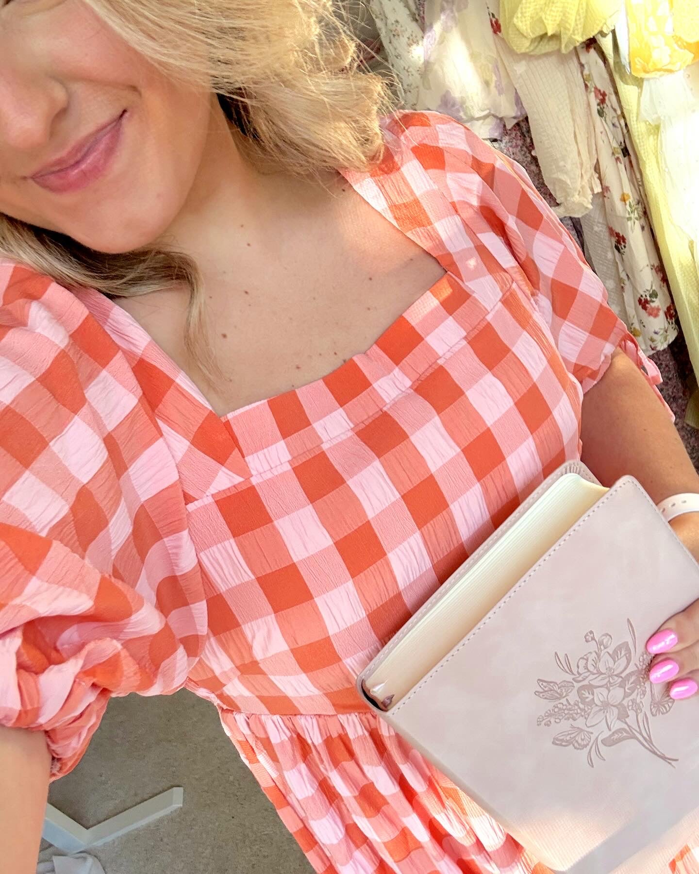 Peachy Gingham Maxi