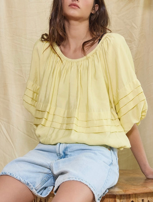 Pale Yellow Tulip Top