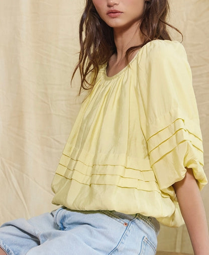 Pale Yellow Tulip Top