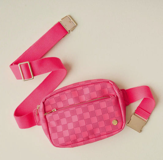 Pink Leather Belt Bag