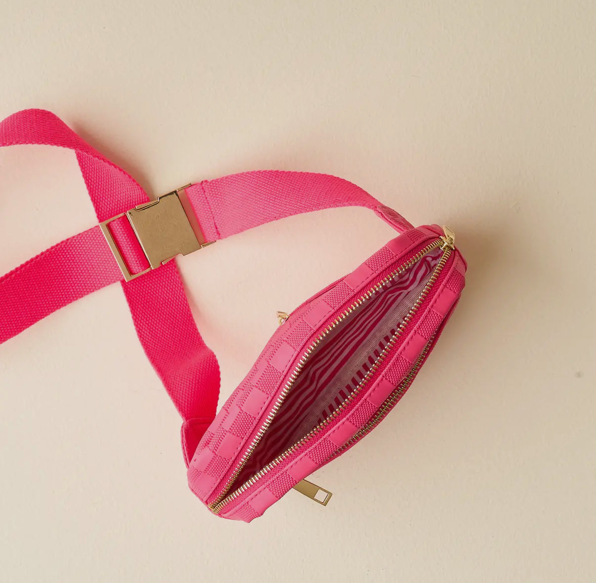 Pink Leather Belt Bag