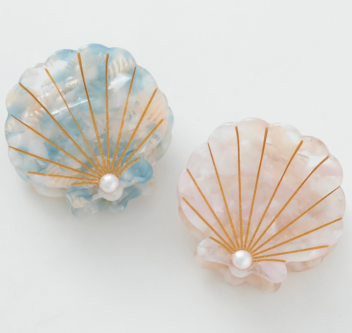 Pearl Shell Clip - Blue and Pink