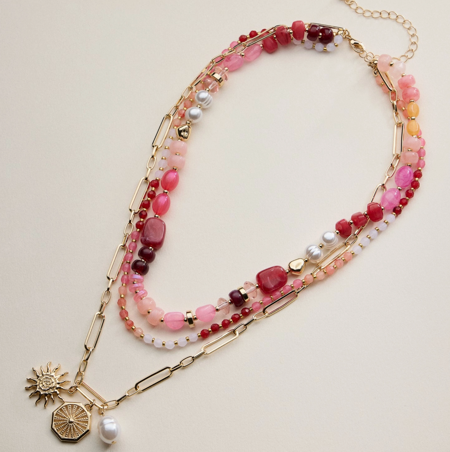 Sunshine Layered Beaded Necklace