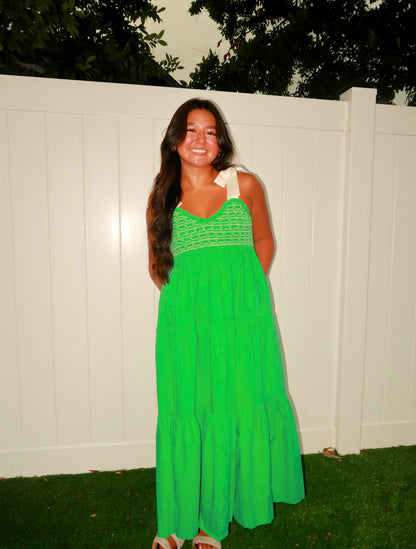 Kelly Green Bow Dress