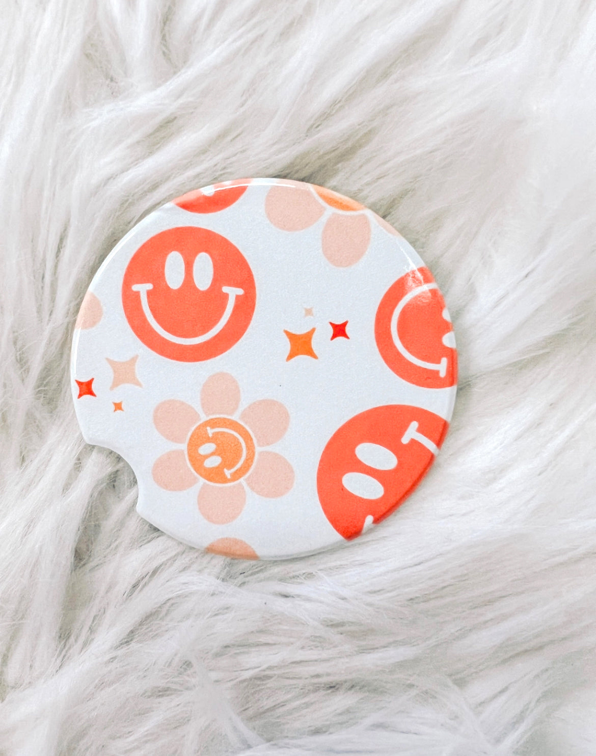 Smile Daisy Car Coasters