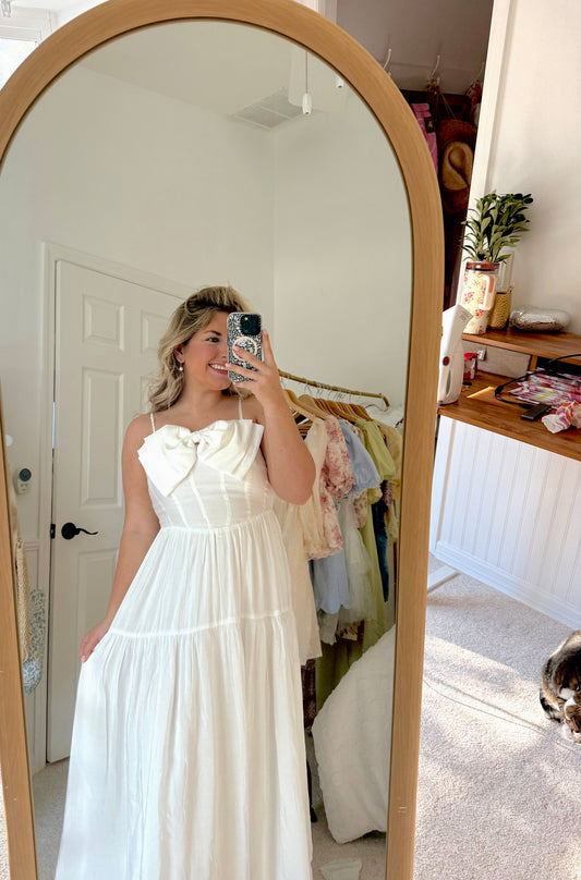 Bow Ruffled Midi Dress