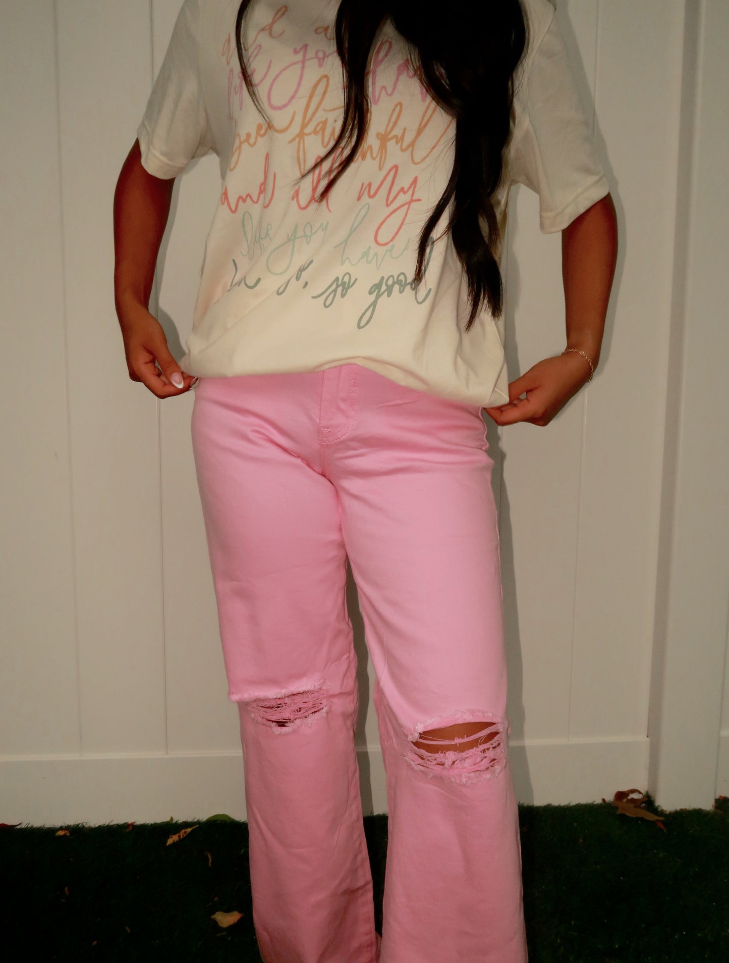 Blush Wide Leg Jeans