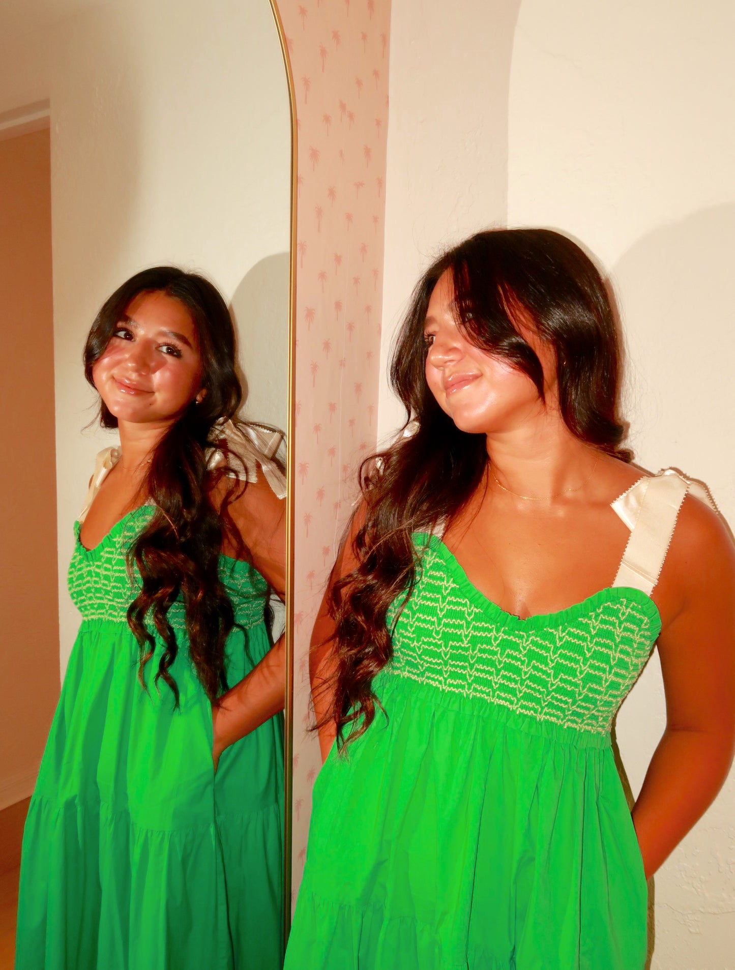 Kelly Green Bow Dress