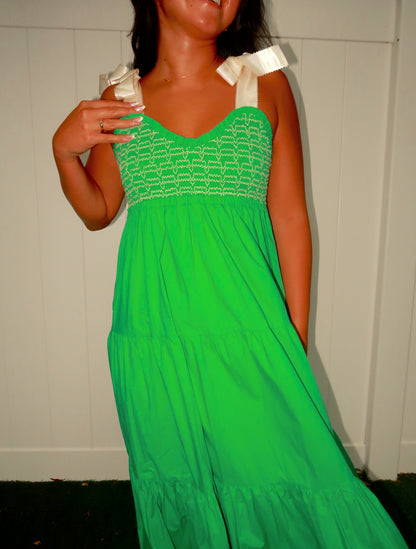 Kelly Green Bow Dress