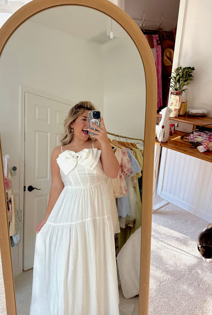 Bow Ruffled Midi Dress