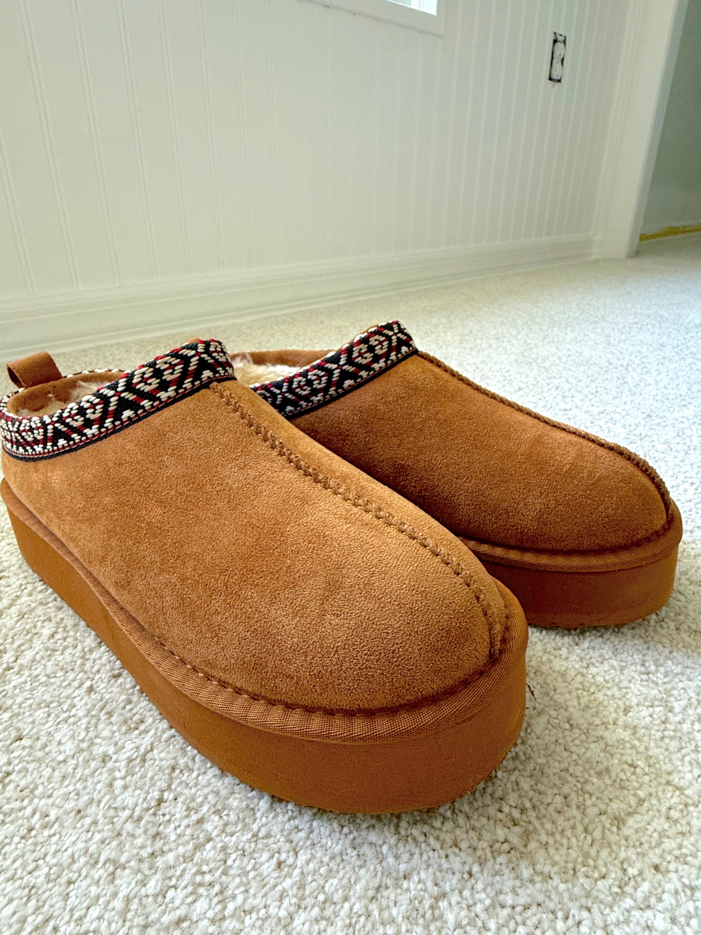 Platform Tan Slipons