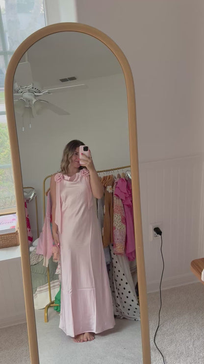 Rose Satin Maxi
